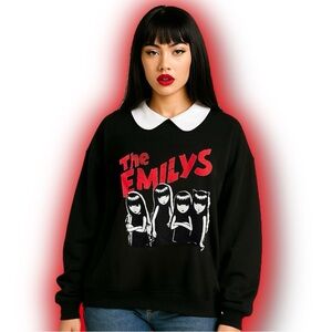 Dolls Kill x Emily Strange Collared Black Sweater